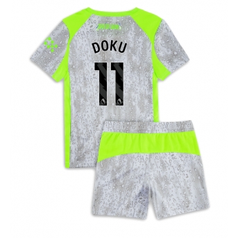 Billige Fotballdrakt Manchester City Jeremy Doku #11 Replika Tredjedraktsett Barn 2025-26 Kortermet (med bukser)